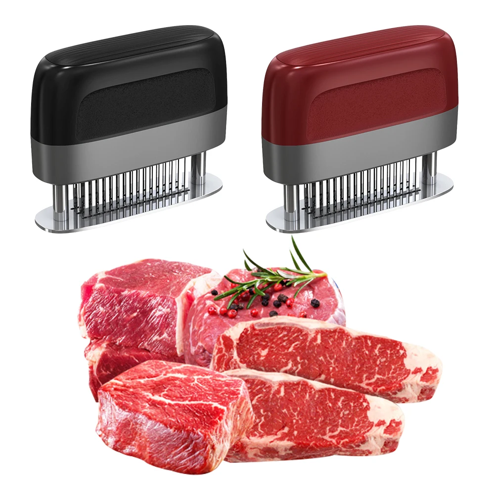Stainless Steel Meat Needle 48 Blades Softener Tenderizer Hand Held Meat Tenderizer Needle Tool for Tenderizing BBQ Marinade