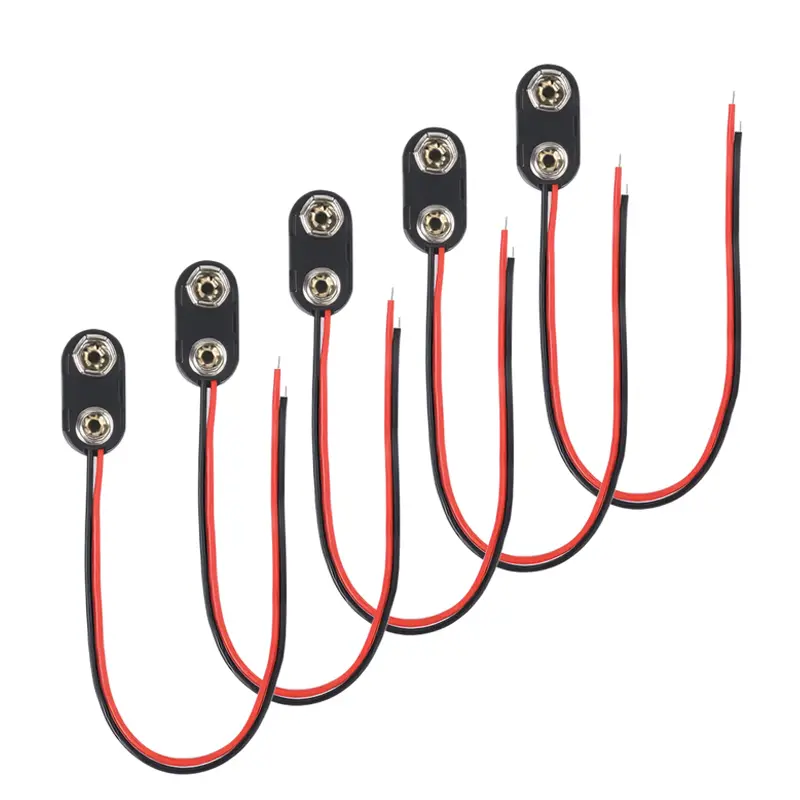 5/10PCS I-Type 9V Battery Connector 9 Volt Battery Clip 9V Battery Clip Connector with Wire and Hard Buckle Plastic Housing image 6