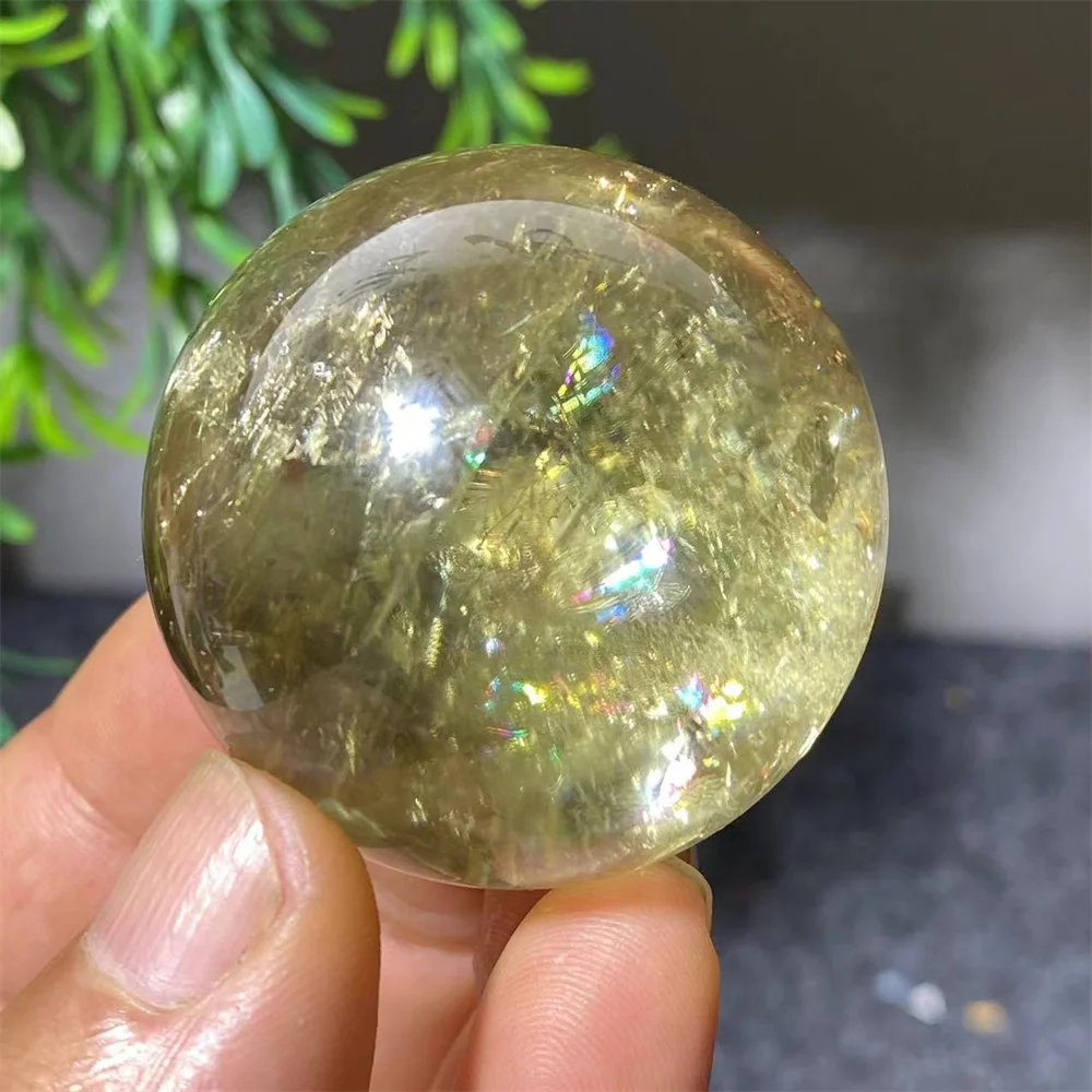 Citrine Natural Stone  Crystal Ball Wicca Reiki Sphere Meditation Wichcraft Ornaments For Home Decoration+Stand 2