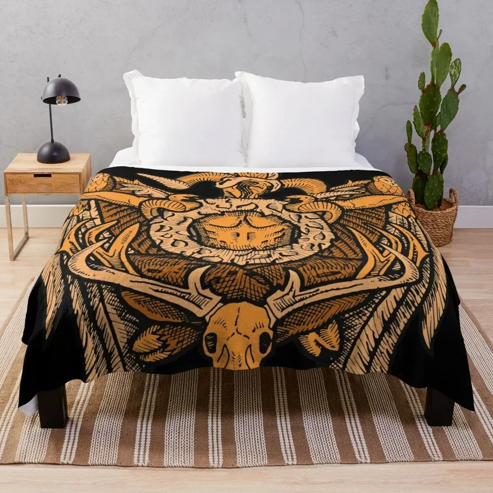 

Monochrome Baphomet Alternative Throw Blanket Sleeping Bag Shaggy Large valentine gift ideas Blankets