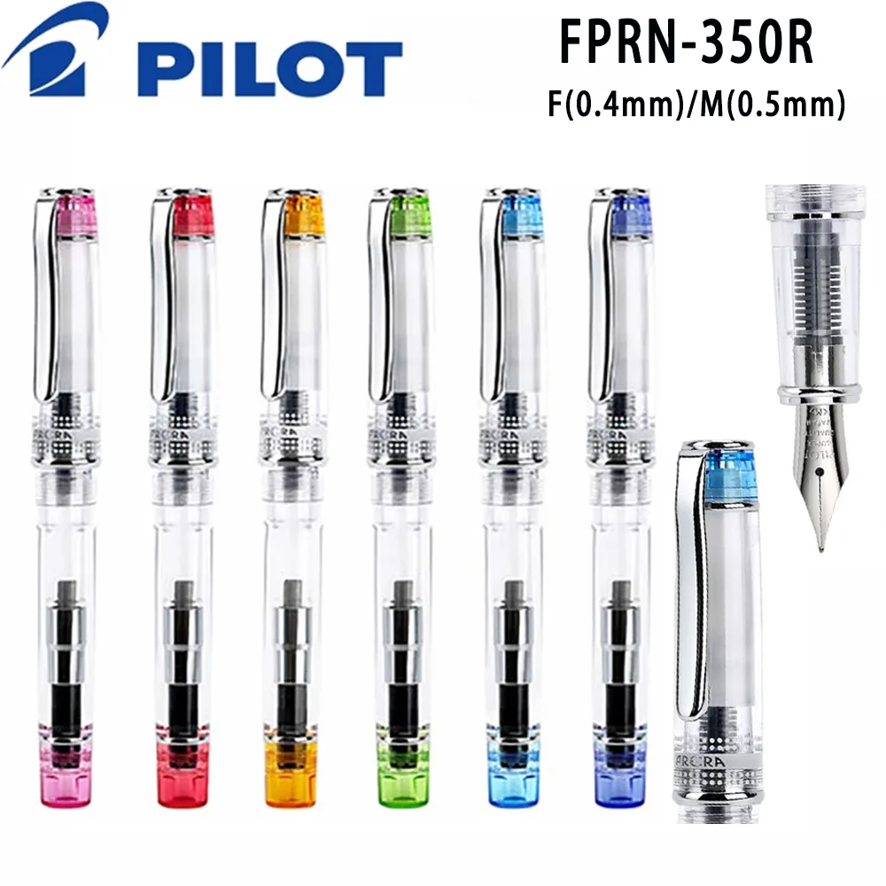 PILOT FPRN-350R Fountain Pen with Ink Converter Transparent Body F/M Tip Calligraphy Writing Supplies School Stationery Supplies 160 200 sheets multicolor transparent sticky notes stickers writing pads paper notepads school stationery office supplies