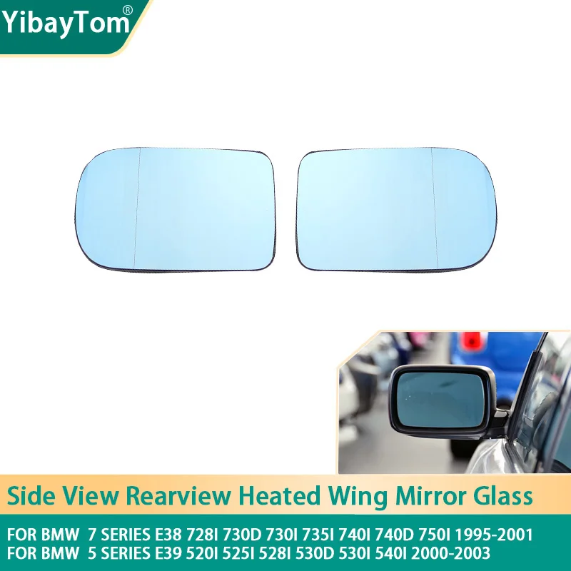 Side Rearview Heated Mirror Glass For Bmw 5 7 Series E38 E39 728i 730d