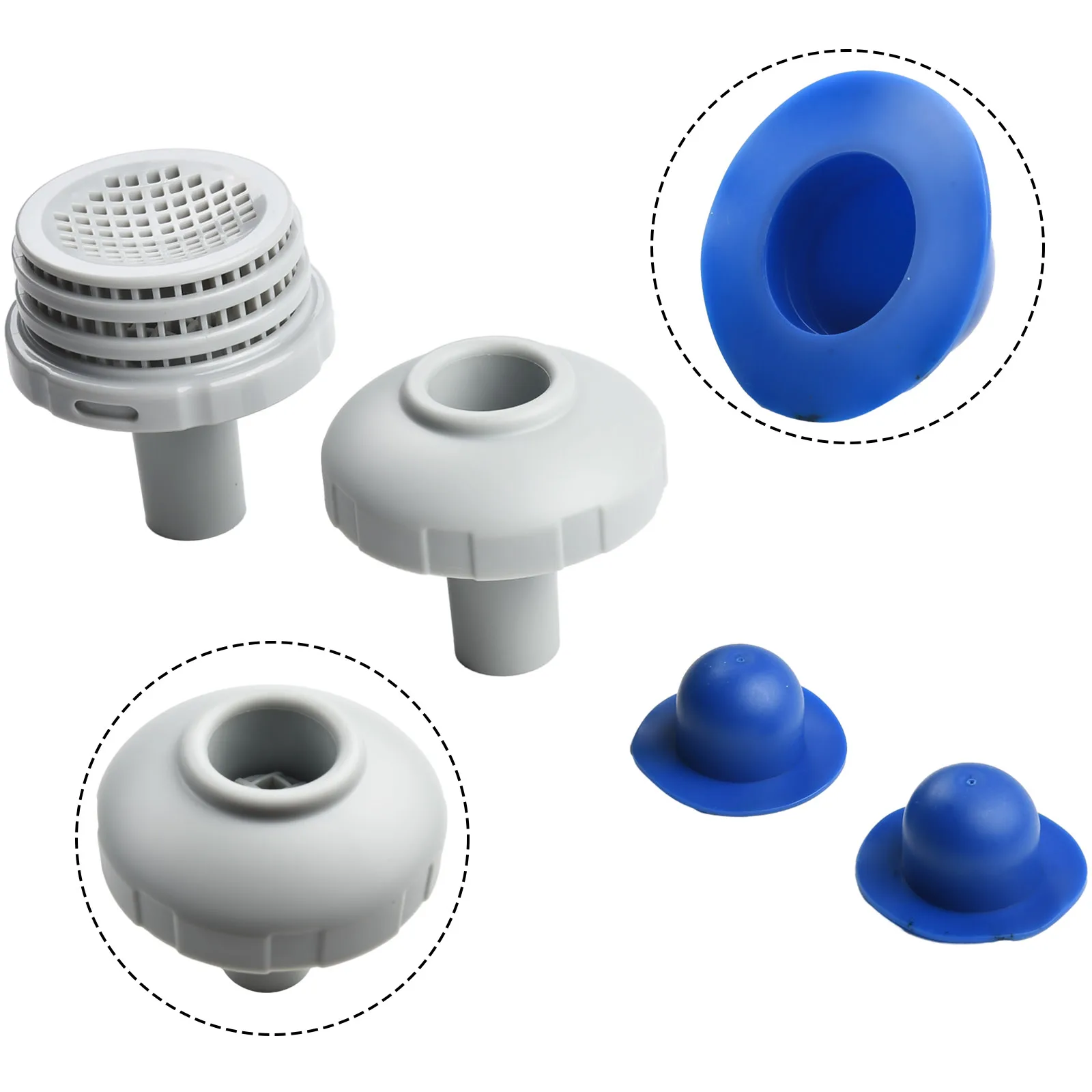 

Pool Water Jet Connector Kit for INTEX 32mm Hose Diameter Easy Installation and Complete Inlet and Outlet Ports