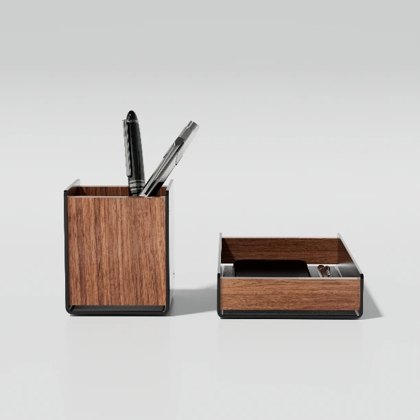 Environmentally Portable Folding Creative Multifunctional Wooden Walnut Pen Holder Storage Box pen holder,pen and brush holder