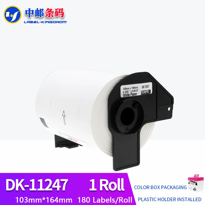 

1 Rolls Generic DK-11247 Label 103mm*164mm 180Pcs/Roll For Brother QL-1100/QL-1110NWB Printer All Come With Plastic Holder