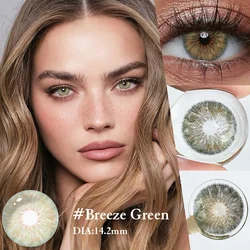 Gray Hazel 14.2mm Colored Contact Lenses - Enhance Natural Beauty - -8.00 (Breeze Green)