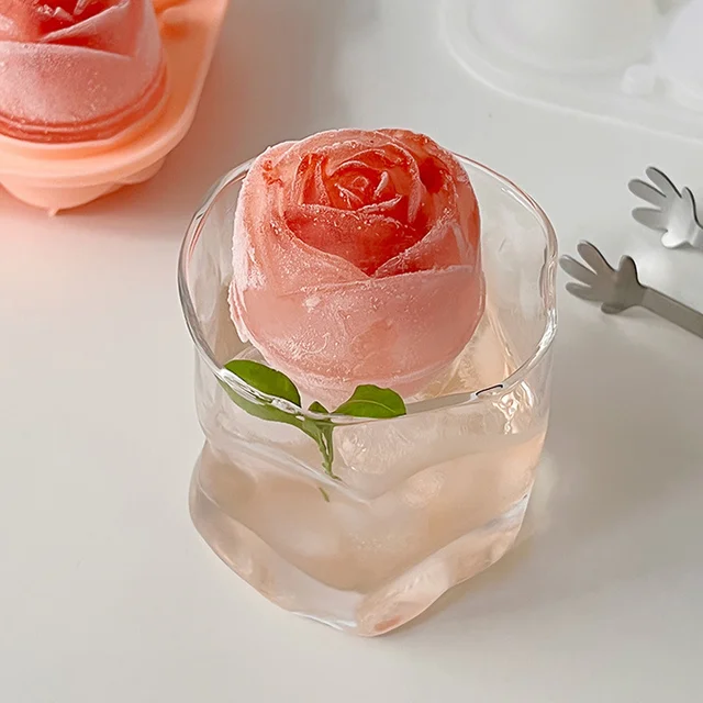 3D Rose Ice Molds 2.5 Inch, Large Ice Cube Trays, Make 4 Giant Cute Flower  Shape Ice, Silicone Rubber Fun Big Ice Ball Maker - AliExpress