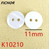 30 pcs 11mm 2 Hole White Resin Sewing Buttons Cute solid Color Round Shape Button For Baby Kids Clothes DIY Accessories 2