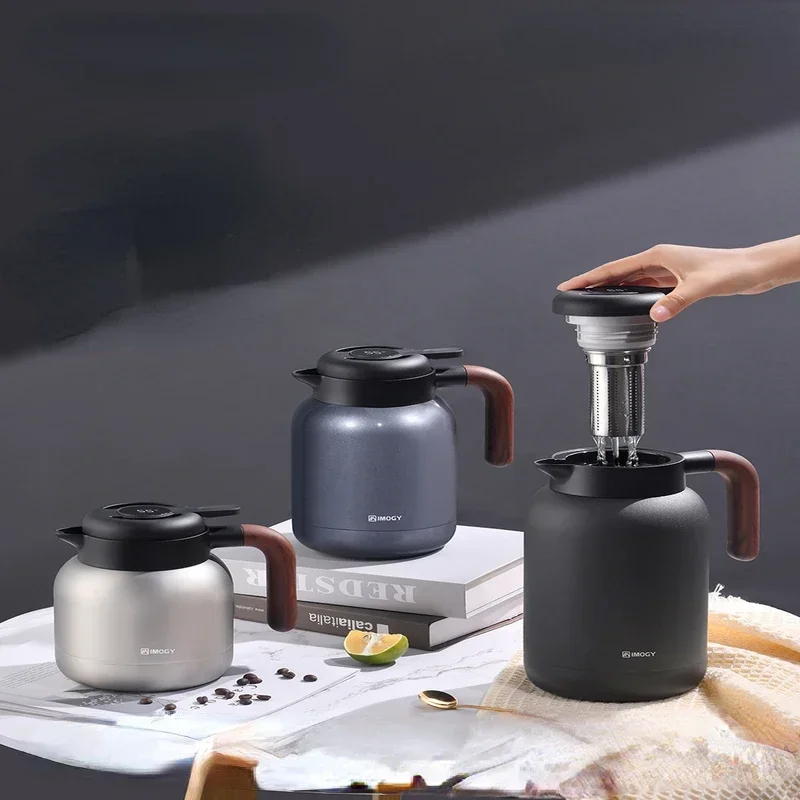 

Nordic Retro Large Capacity Braised Thermos Pot Stylish Stainless Steel Beverage Flask Home Kitchen Coffee Teapot