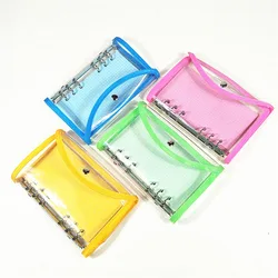 Couverture de cahier à feuilles mobiles en PVC, classeur à 6 trous, bordure originale, coque transparente pour carnet de notes Agenda, fournitures de bureau 