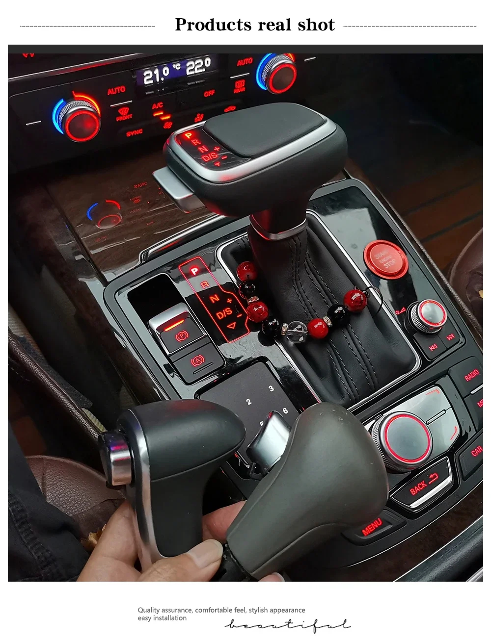 For Audi A4 B8 A6 C6 C7 A7 S7 S6 Q7 Q5 8r A5 S5 Led Gear Shift Knob Shifter Leve