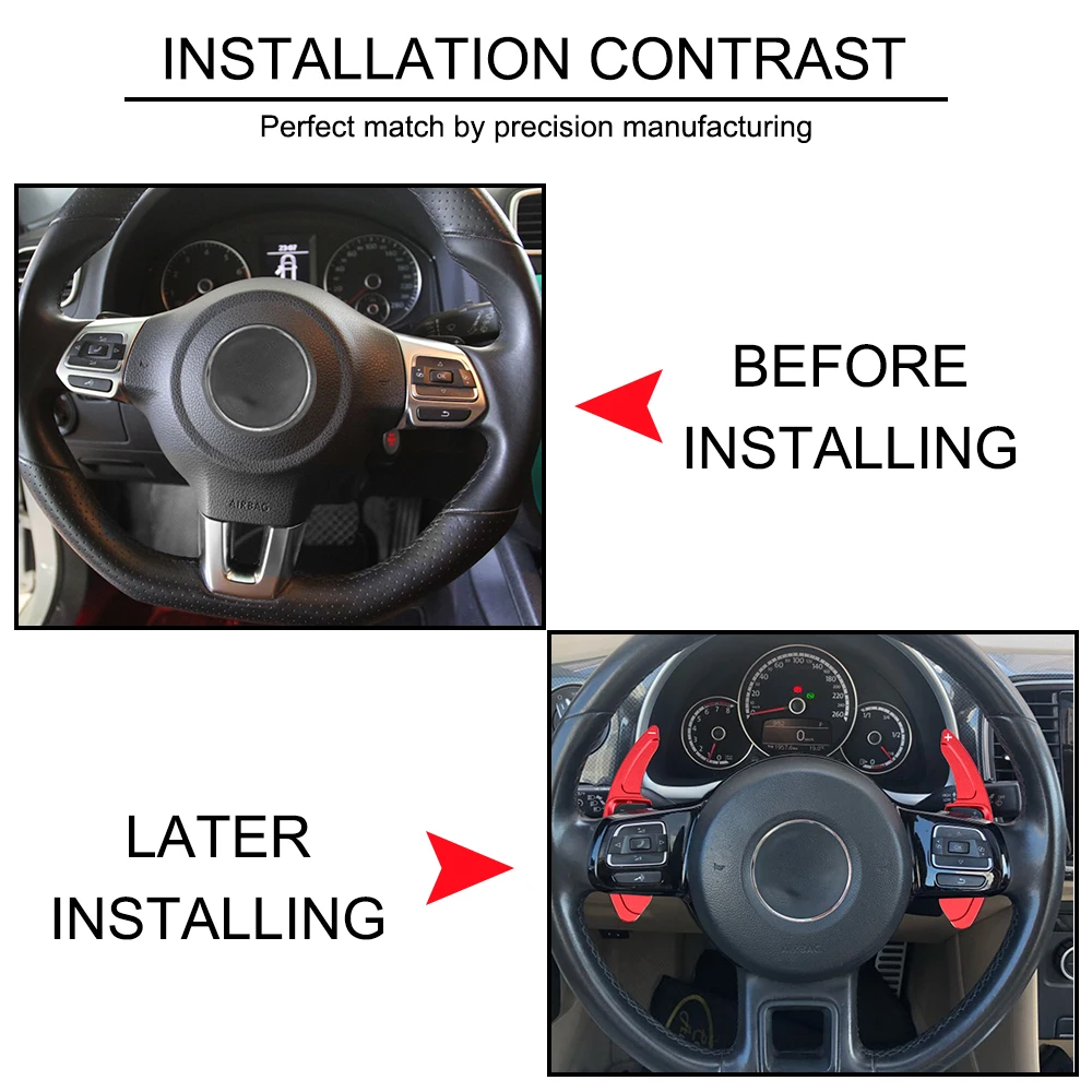Steering Wheel Paddle Extension Shift Cover 2Pcs/set For VW Golf 5 6 MK6 GTI R Jetta MK5 Passat B6 B7 CC Polo Sharan Tiguan