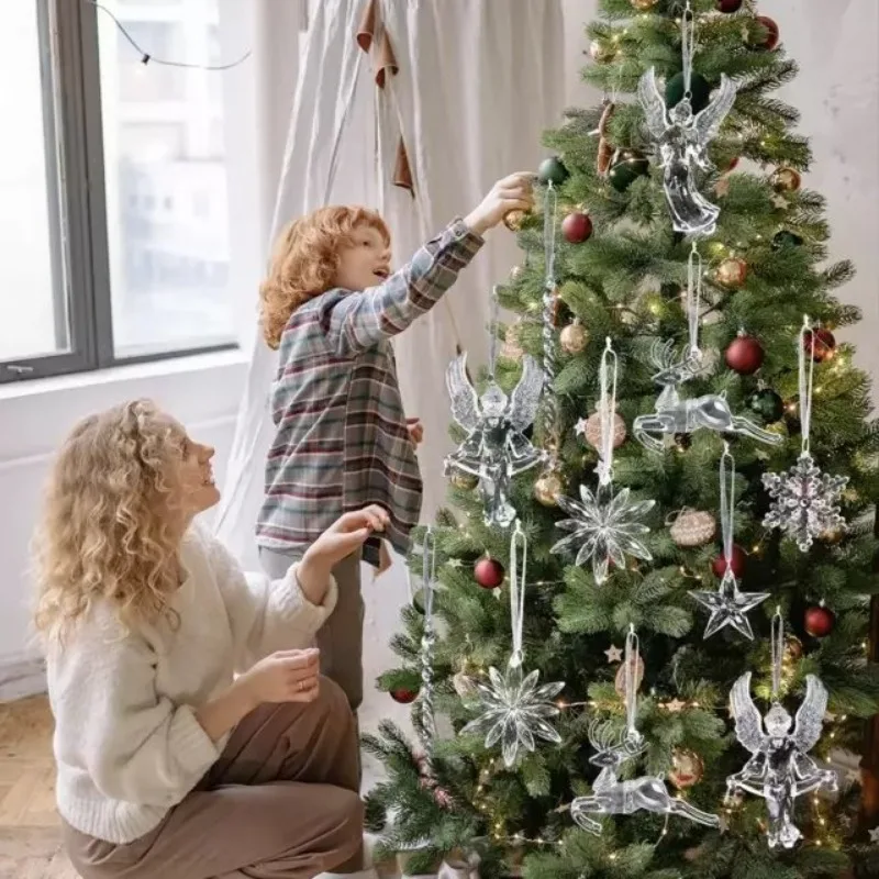 YAHPERN Fascia Natalizia Con Nodo E Cristalli - Albero, Fiocchi Di Neve, Renna - Accessorio Donna Per Feste - 4