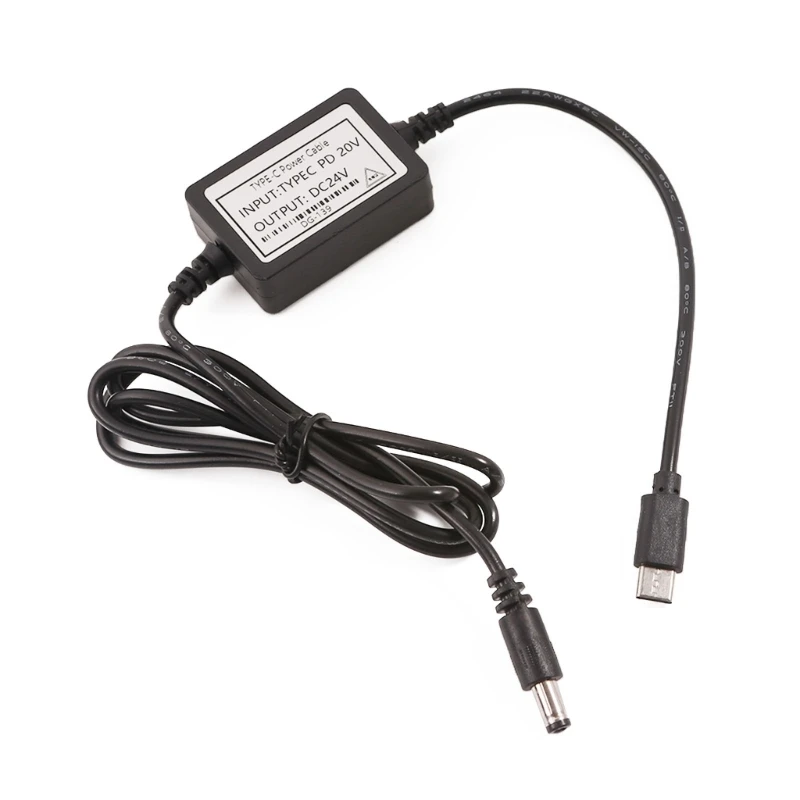 USB TypeC 20V DC24V 5.5x2.1mm 전원 케이블 24V 카메라 및 스피커 용 24V 출력 12V 15V 20V Led 조명 전원 공급 장치