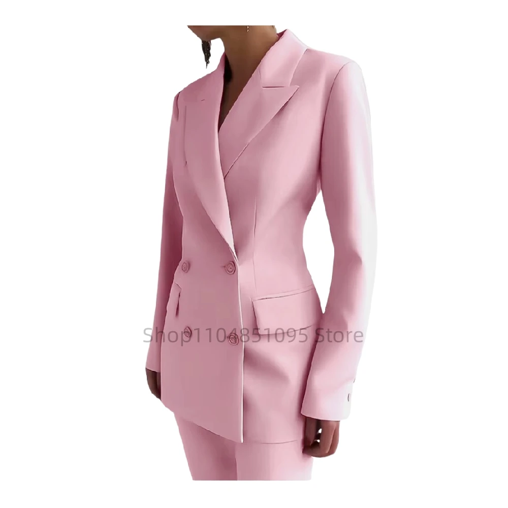 Tailleur pantalon tenue femmes ensembles assortis pantalon élégant haute qualité Double boutonnage Blazer costume ensemble mode 2 pièces pour les femmes