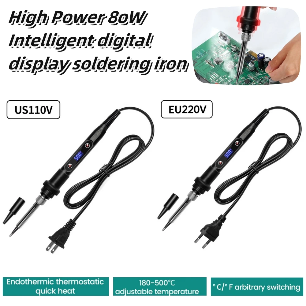 908VLED digital display soldering iron 80W adjustable temperature and constant temperature soldering iron for circuit DIY