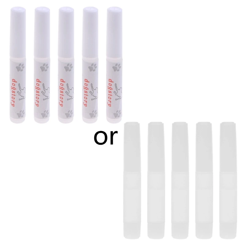

5PCS Pet Nail Cap Adhesive Waterproof Glue с наконечником аппликатора для ногтей Ca Dog