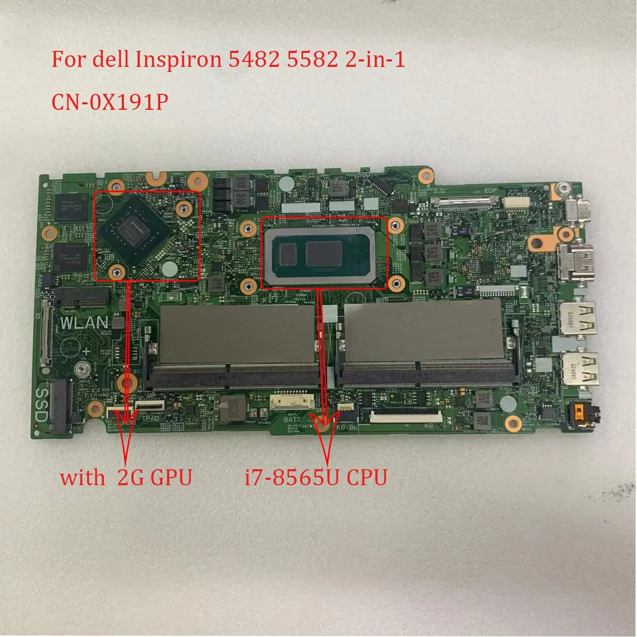 

Материнская плата для ноутбука Dell Inspiron 5482 5582 2 в 1, модель CN-0X191P X191P X191P, материнская плата на 100% протестирована хорошо