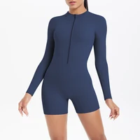 Women's Sports Shapewear Women Zipper Short Sleeve one piece Gym suit Breathable Quick Drying Sports Yoga Clothing Bodysuit - Image 2