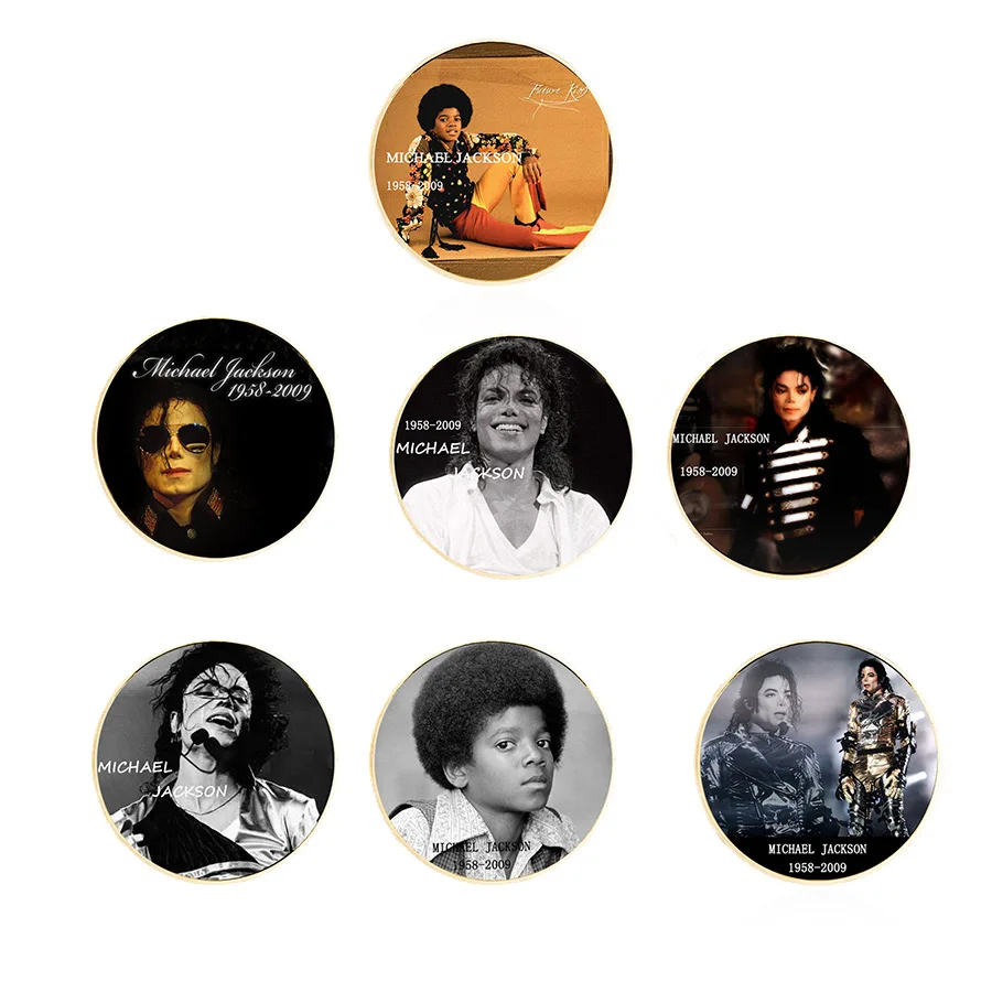 

The King of Pop Famous Star Michael Jackson Gold plated Commemorative Coin Pop Collectible Coins For Nice Fans Anniversary Gift