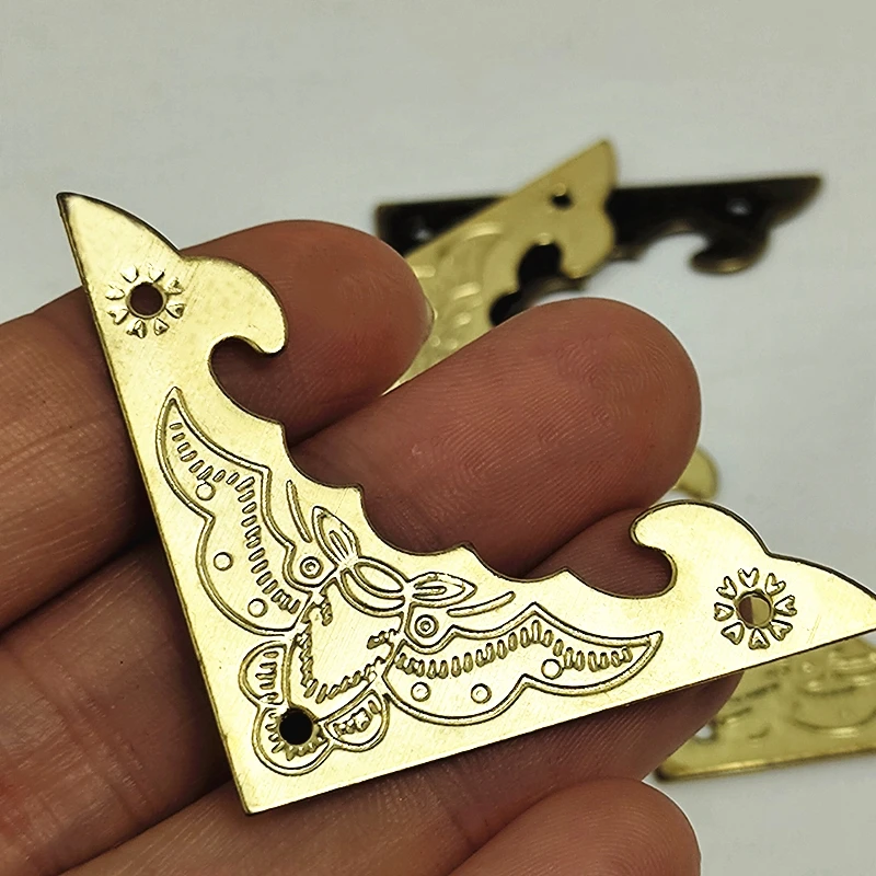 10pcs/20pcs 25x25mm Jewelry Box Corner Decoration Bracket Protector Wooden Craft Decorative Triangle Metal Plate protection