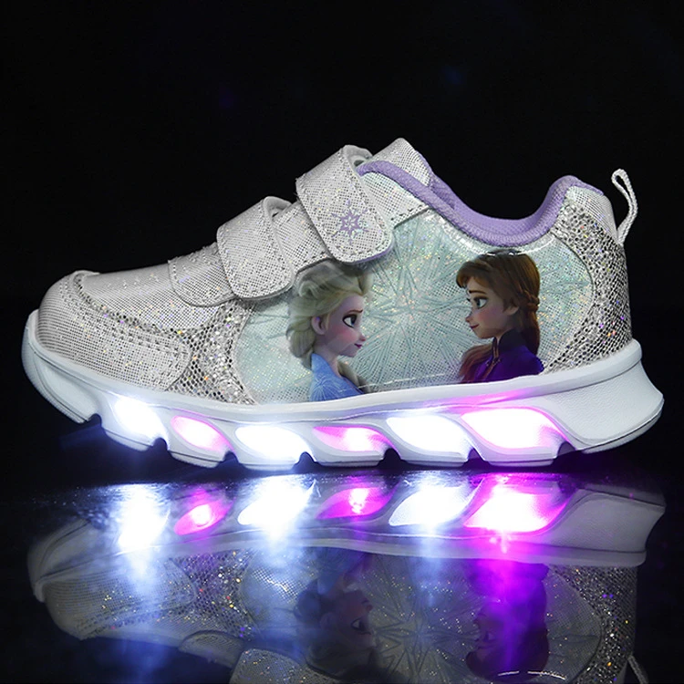 informales de Frozen 2 para niñas, zapatillas deportivas luz LED, zapatos de princesa elsa para bebés| | - AliExpress