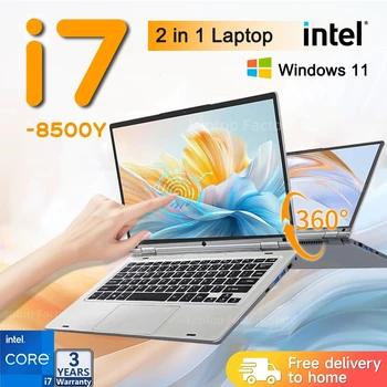 2025 NEW 2 in 1 mini Laptop Portable Touch Screen 11.6" Intel Core i7-8500Y Notebook 8GB DDR4 1TB SSD Windows 11 Gaming laptops