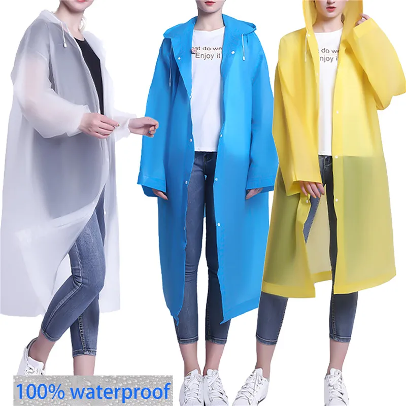 1PCS EVA Unisex Raincoat Waterproof Camping Rainwear Suit raincoat poncho