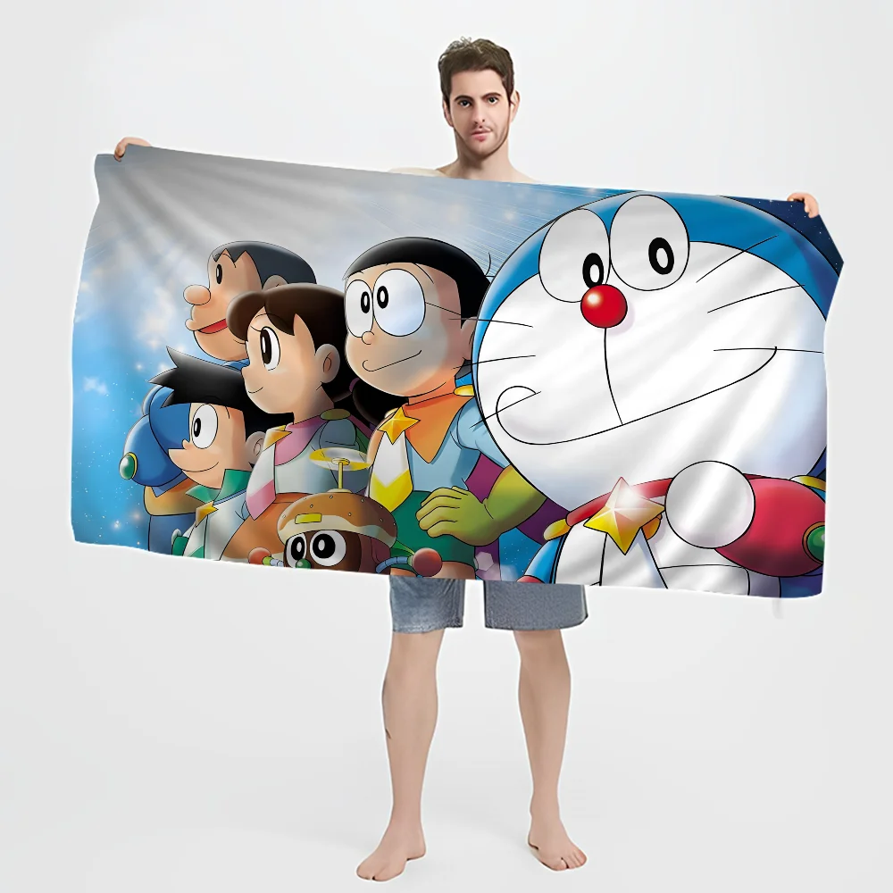 Cute D-Doraemons Cartoon Microfiber Blanket Quick Drying Beach Towels Oversized Printing Super Absorbent Pool Towel Blanket 4