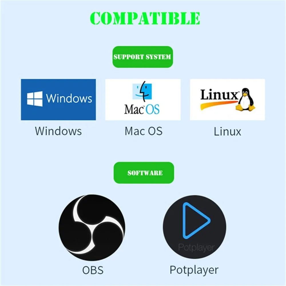 ̴ HD 1080P HDMI ȣȯ USB 2.0  ĸó ī,  ȭ ڽ, ǻ Ʃ OBS  ̺ Ʈ