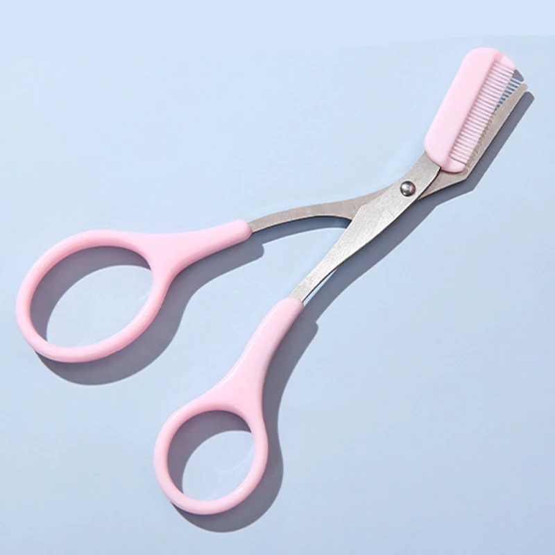 Stainless Steel Eyebrow Trimmer Scissors Professional Makeup Tool Beauty Scissors With Comb Facial Hair Removal Grooming Shaping 3