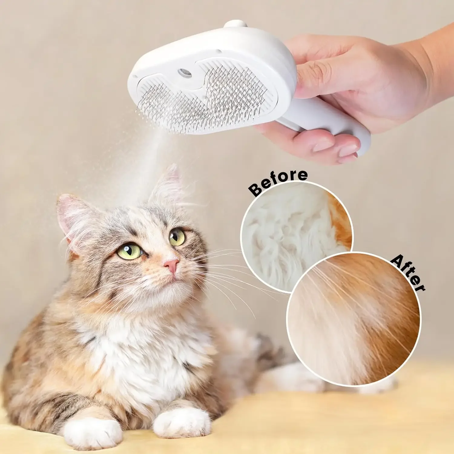 Upgraded 3 In 1 Pet Spray Grooming Comb Steamy Floating Hair Removal Cleaning Steam Brush Styling for Dogs Cats Accessories 3
