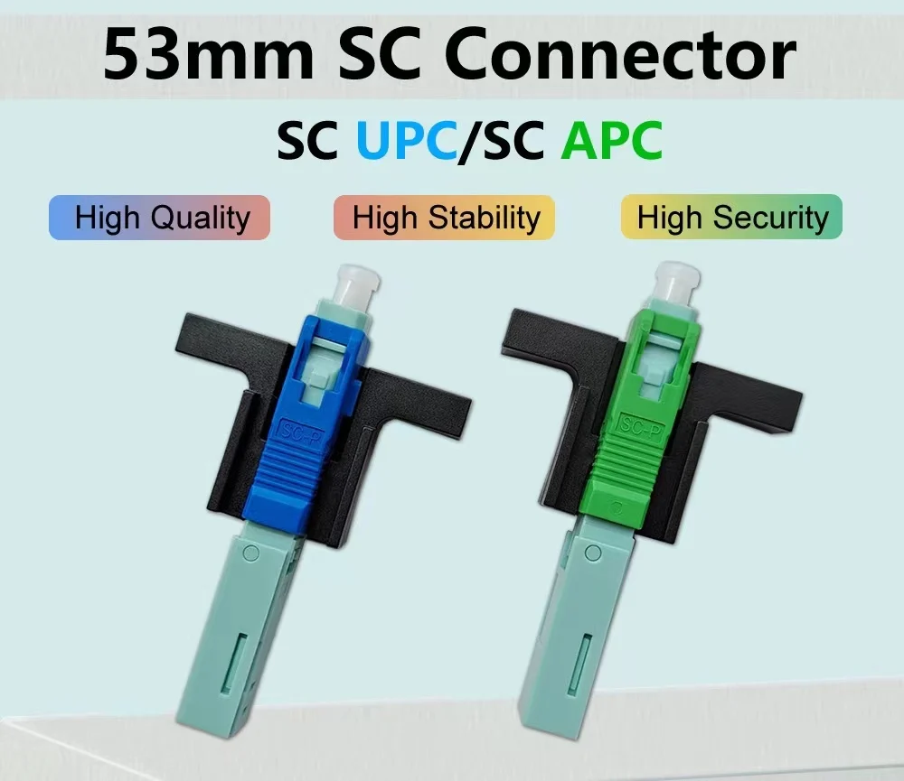 

High Quality 53MM SC APC SM Single-Mode Optical Connector FTTH Tool Cold Connector SC UPC Fiber Optic Fast Connnector