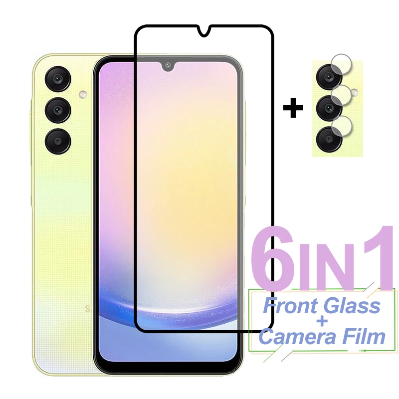 

Стекло для Samsung Galaxy A25, защита экрана, полное покрытие, закаленное стекло, защитная пленка на объектив камеры телефона для Samsung A25, A15, A05