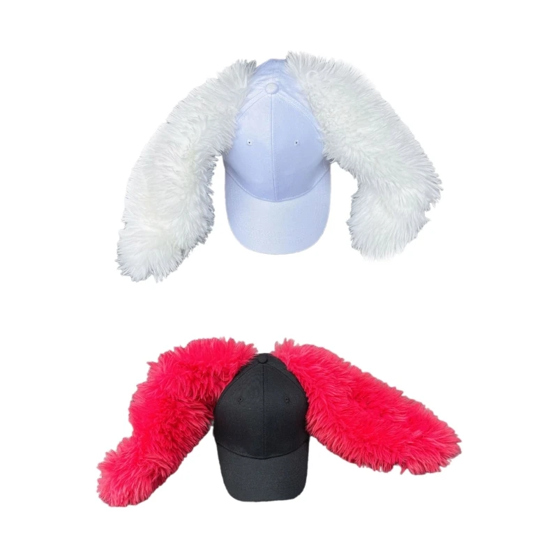 Subculture Casual Sport Hat Modern Baseball Hat Rabbits Ears Adjustable Furry Ear Hats for Travel Photo Props Dropship