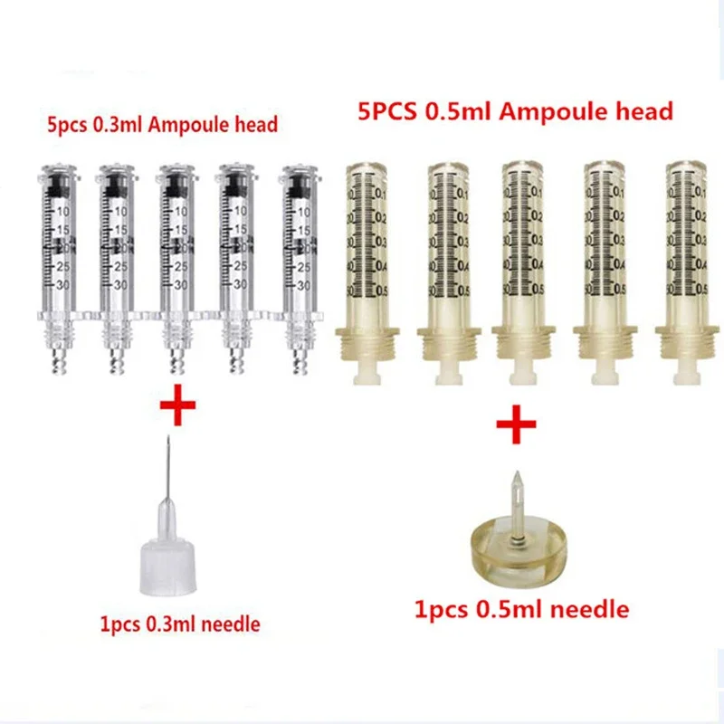 

0.5ml/0.3ml Disposable Syringe Ampoule Head Needles Independent Sterile Package No Needle Lip Filler Syringes For Hyaluron Pen