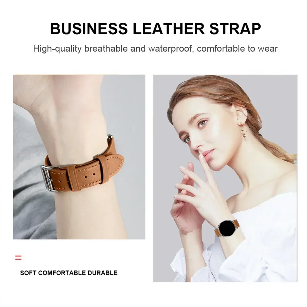 2-Piece Set: Stylish Leather and Metal Watch Bands
