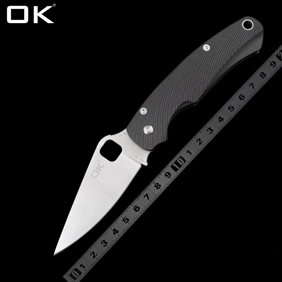 

OK OK-81 G10 Handle Ceramic Bearing Folding Knife Outdoor Camping Hunting Pocket Tactical Self Defense EDC KNIVES