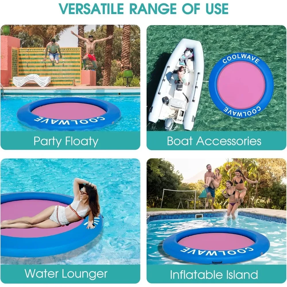 Inflatable Water Hammock, Round Floating Ring, Enjoyable Floating Hammocks, Portable Inflatable Raft for Family, Water Hammock 4