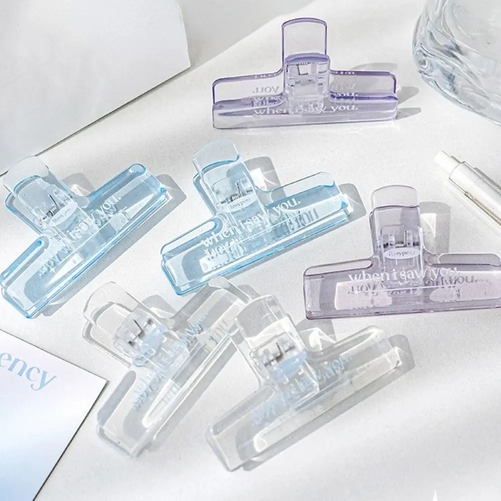 

Jelly Students Hand Account Transparent School Stationary Office Supplies Paper Clip File Holder Voucher Holder Ticket Clamp