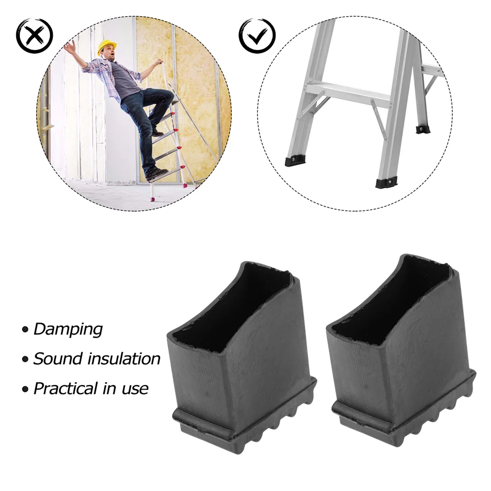 2 Pcs Floor Mat Ladder Non-slip Feet Foot Cushion Pads Whelping Telescopic Protect Cover Rubber Rest Man Ladders Telescoping