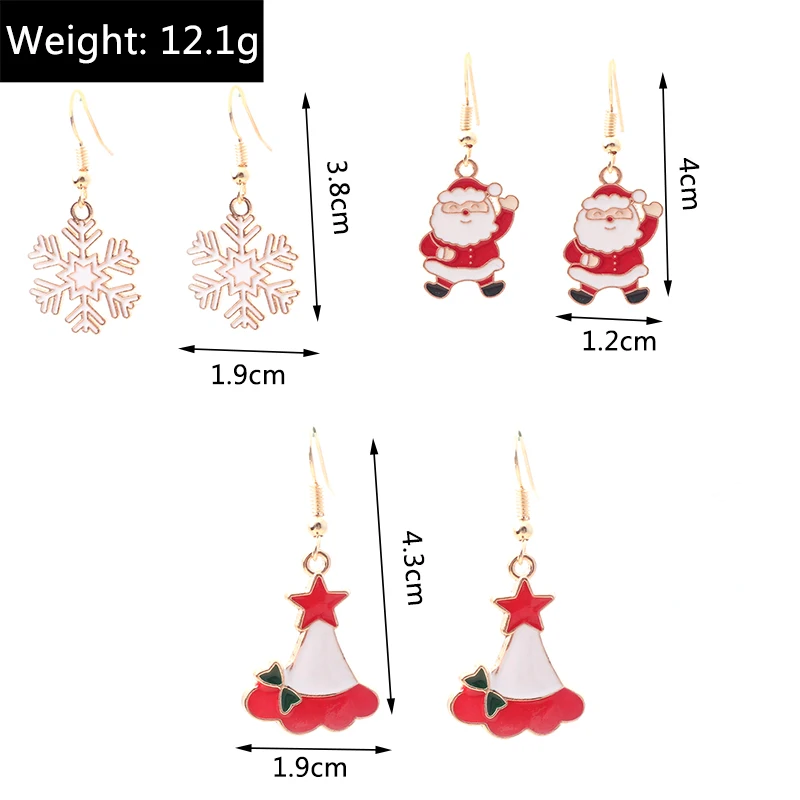 Leslie Hot Merry Christmas Ohrringe Weihnachtsmann Hirsch Baum Stern Glocke Schneemann Ohrringe Anhänger Frohes Neues Jahr Schmuck Geschenke – Detail 7