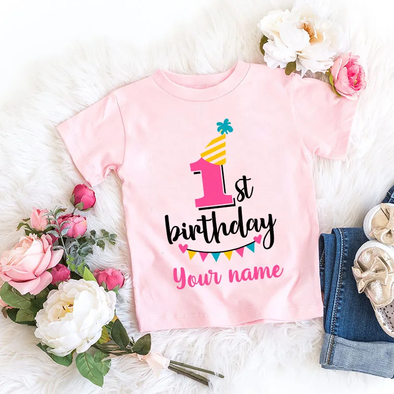 Personalized Girl Birthday Cartoon T Shirt for Girls Tshirt Number