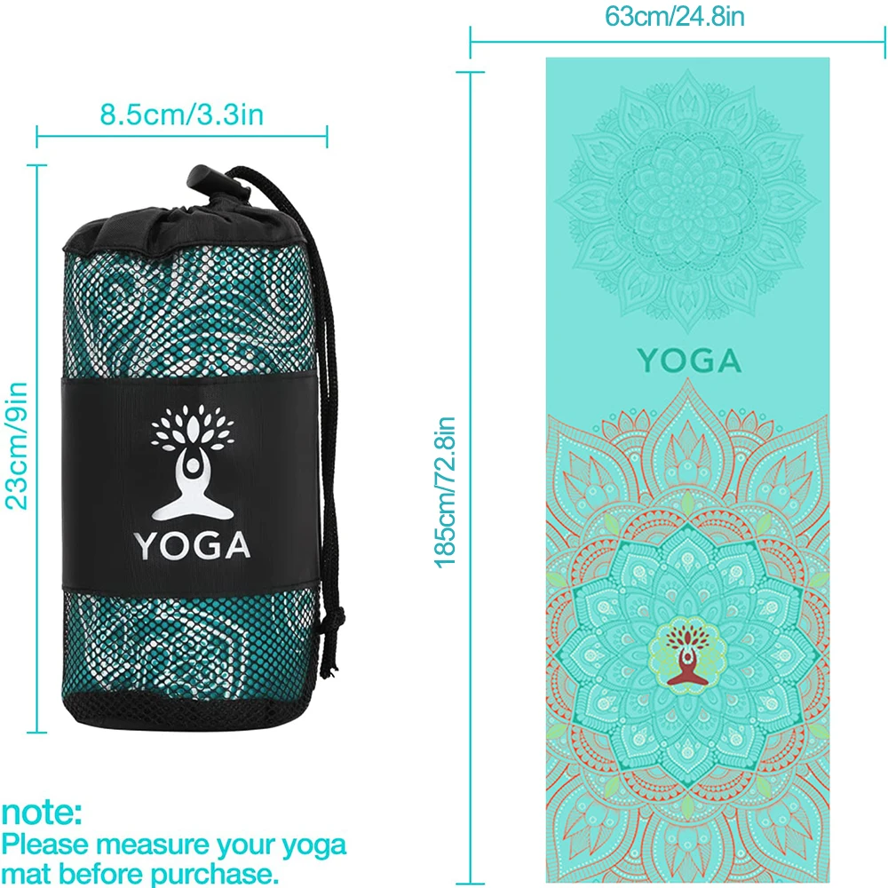 Non Slip Yoga Blankets 185*63cm Yoga Towel with Corner Pocket Hot Yoga Mat Quick Drying Sweat Absorption Gym Fitness Pilates 5