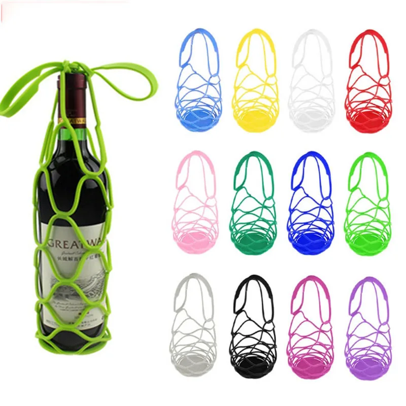 Eco-Friendly Silicone Wine Bottle Tote & Organizer Set