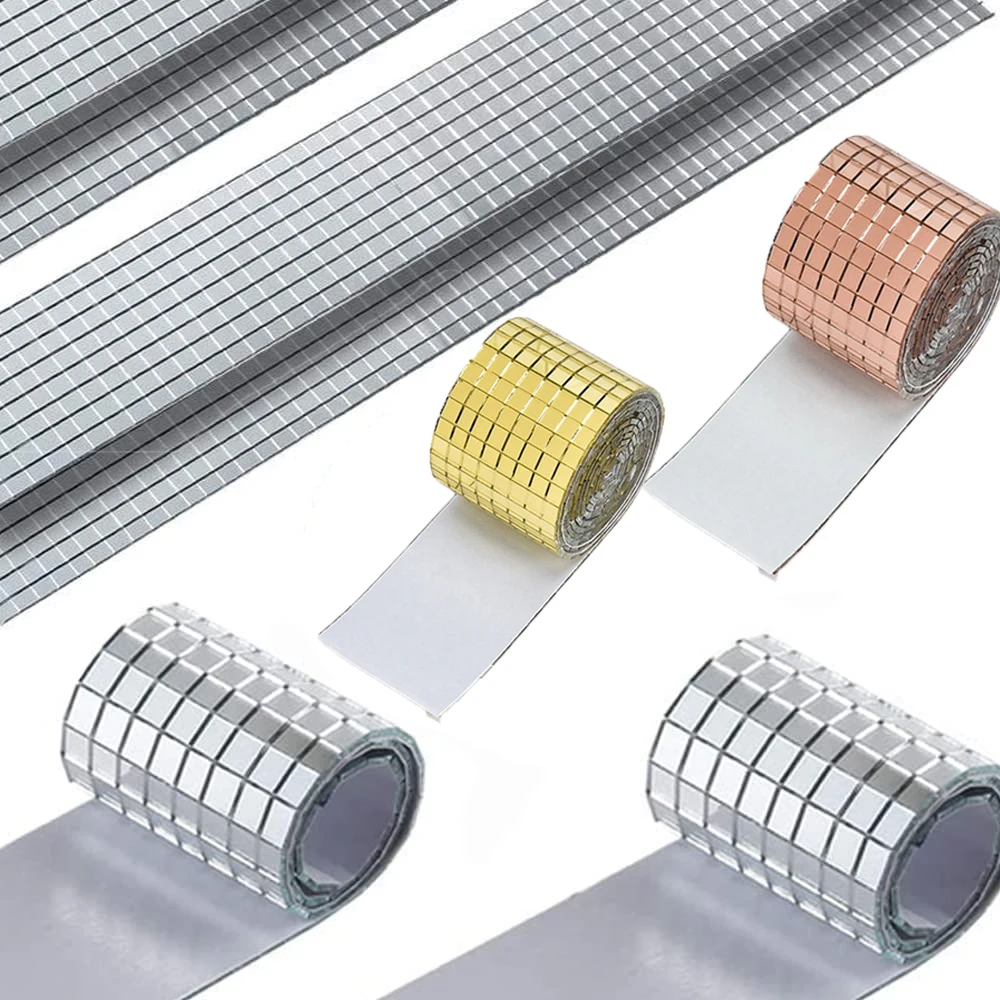 Description Picture 4 of itemNew Self-Adhesive Real Glass Craft Mini Square Mirrors Mosaic Tiles Stickers Bathroom DIY Handmade Craft Home Decoration Making