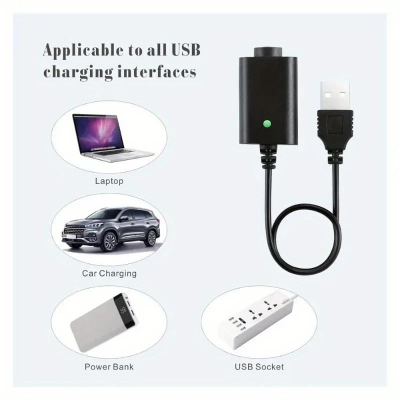 Smart USB Charger Cable, 3 USB Threaded Cables, Smart Charger Cable, Overcharge Protection Adapter with LED Indicator