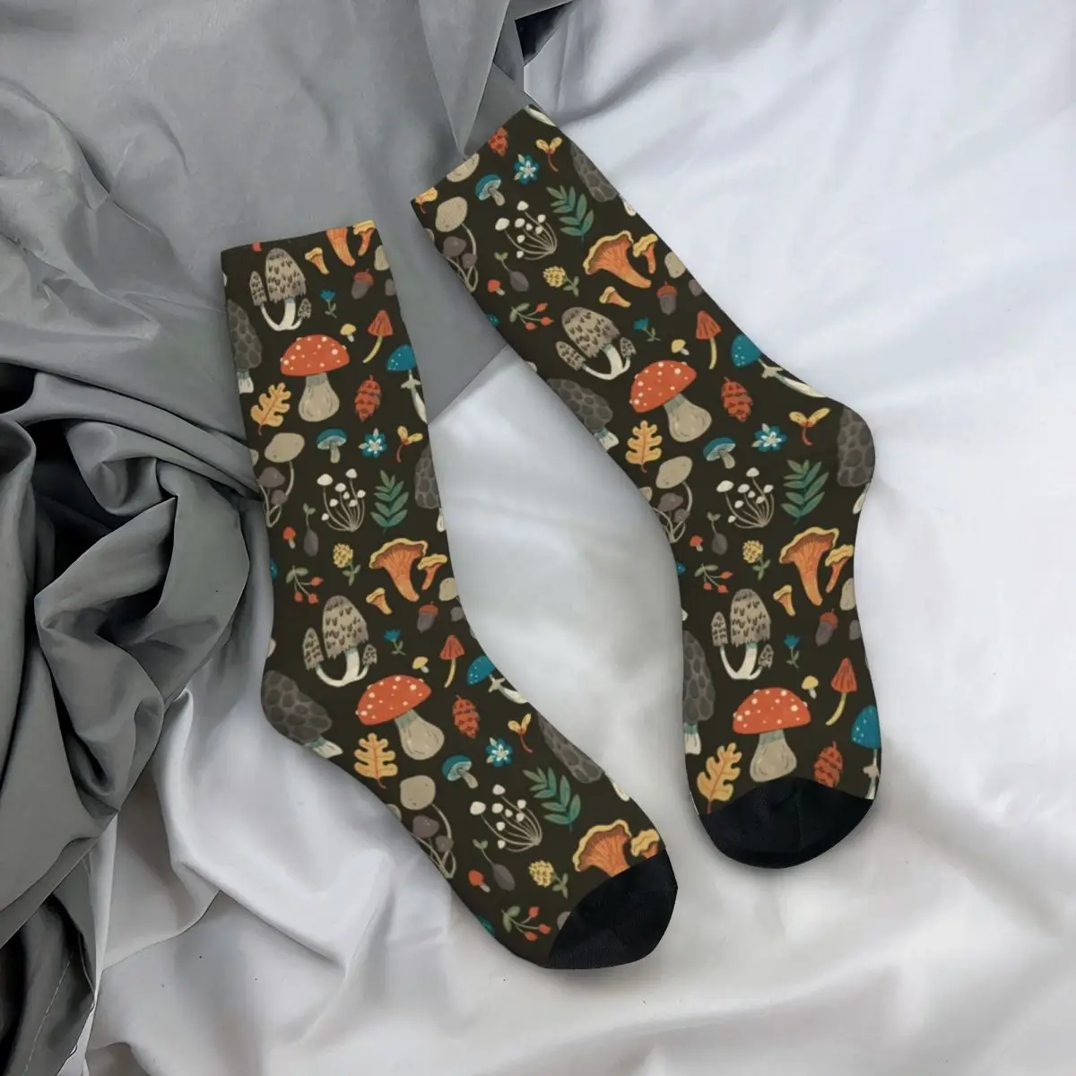 

Forest Floor Mushroom Socks Winter Repeating Pattern Stockings Leisure Women Men Warm Soft Sock Custom Skateboard Non Slip Socks