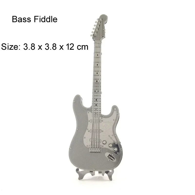 Mini 3D Metal Puzzle Musical Instrument Set Drum Bass Piano Electric Guitar Model DIY Handmade Toys For Kid Adult Jigsaw Puzzles 6
