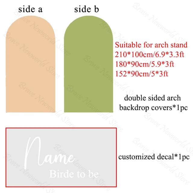 Sfondo Ad Arco 2.6x6ft Nero Per Feste - Doppia Faccia, Spandex, Per Matrimoni, Compleanni - Foto 7